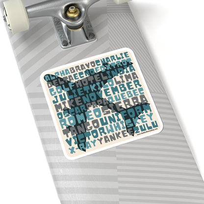 Retro Blue Aviation Alphabet Stickers (4 sizes)