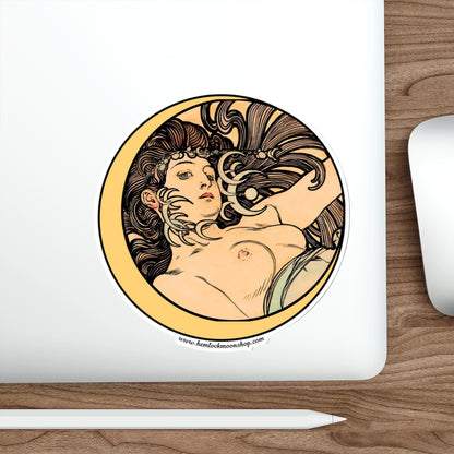 Witch Moon Art Nouveau Sticker :: Alphonse Mucha :: All-Weather, Water-Resistant Vinyl (5 sizes)