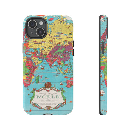 Map of the World Retro Travel iPhone Case