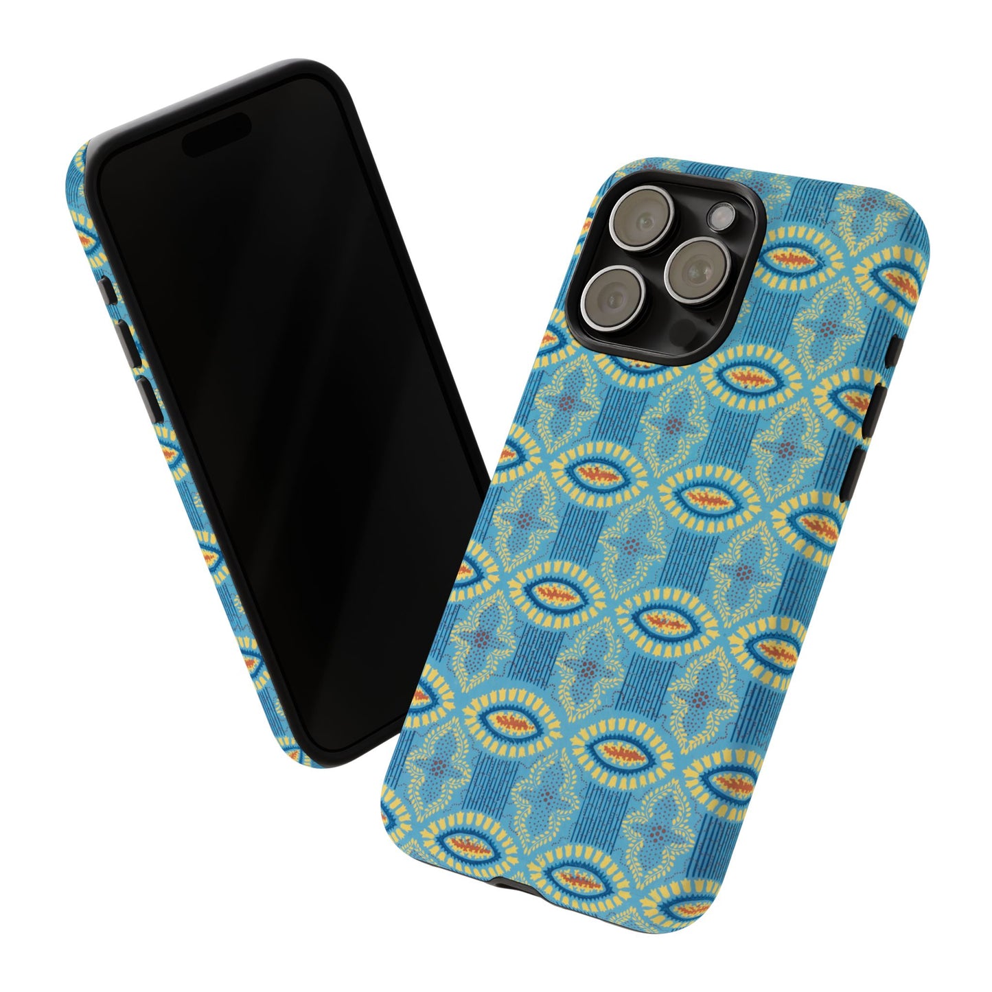 Turquoise Retro Geometric iPhone Case