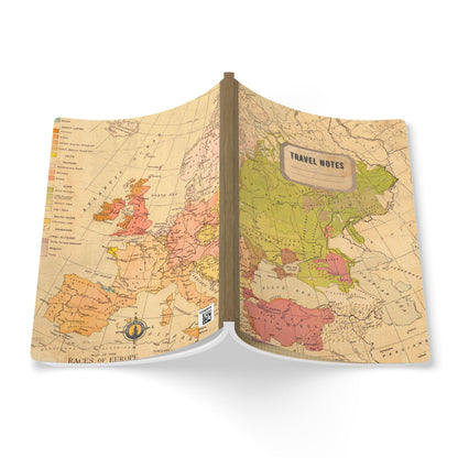 People of Europe Vintage Map | Softcover Travel Journal with Inside Illustrations