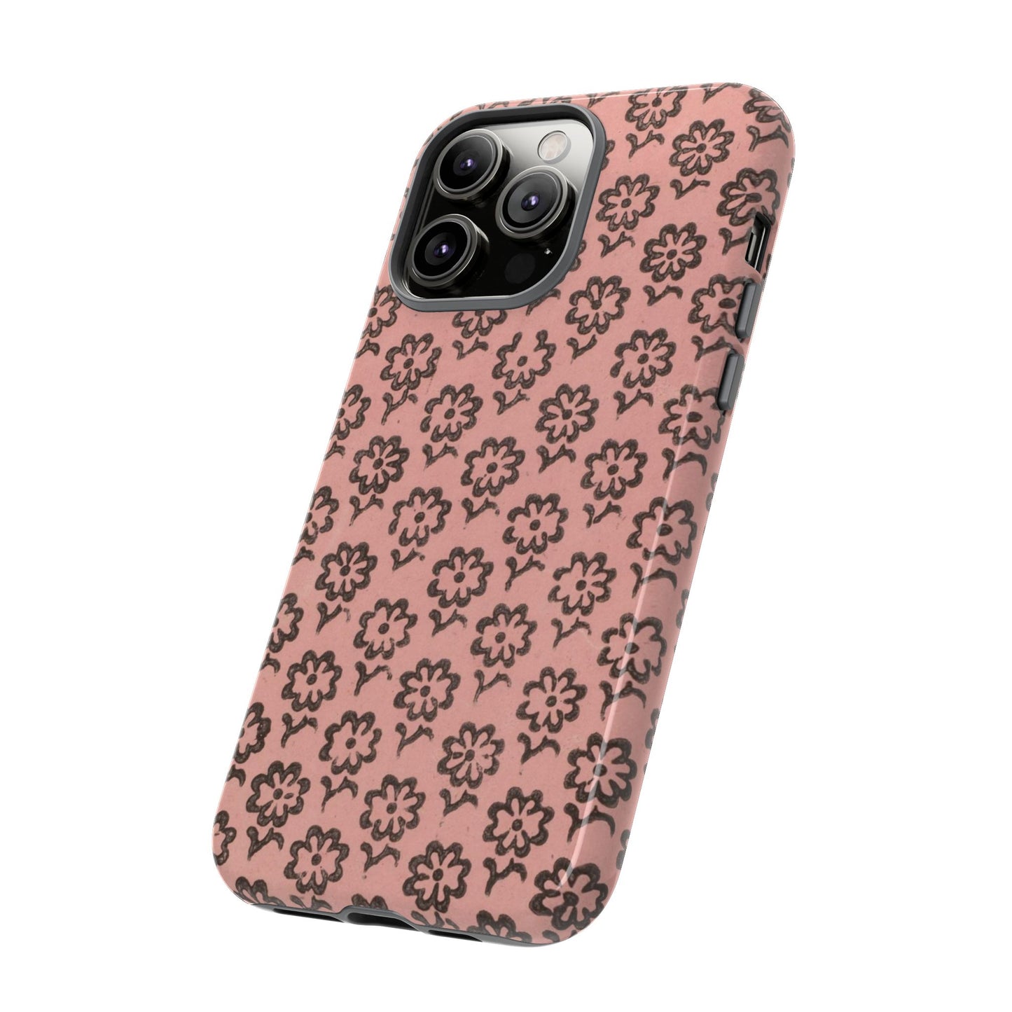 Dutch Pink & Brown Scattered Pattern Floral iPhone Case