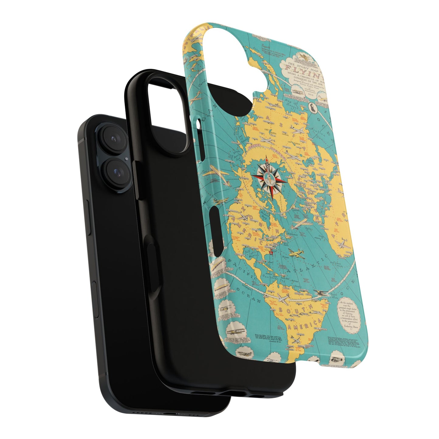 Map of Flying Retro iPhone Case