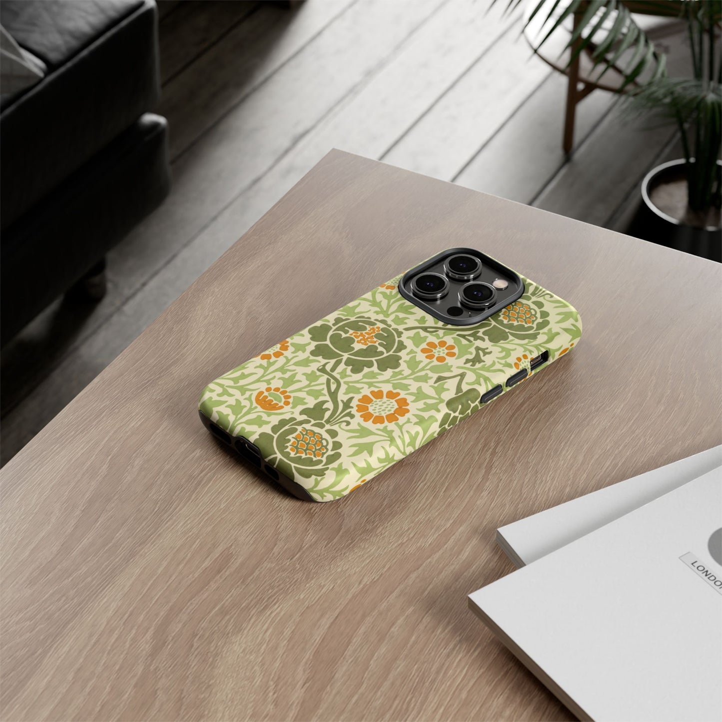 Olive & Orange Vintage Botanical iPhone Case