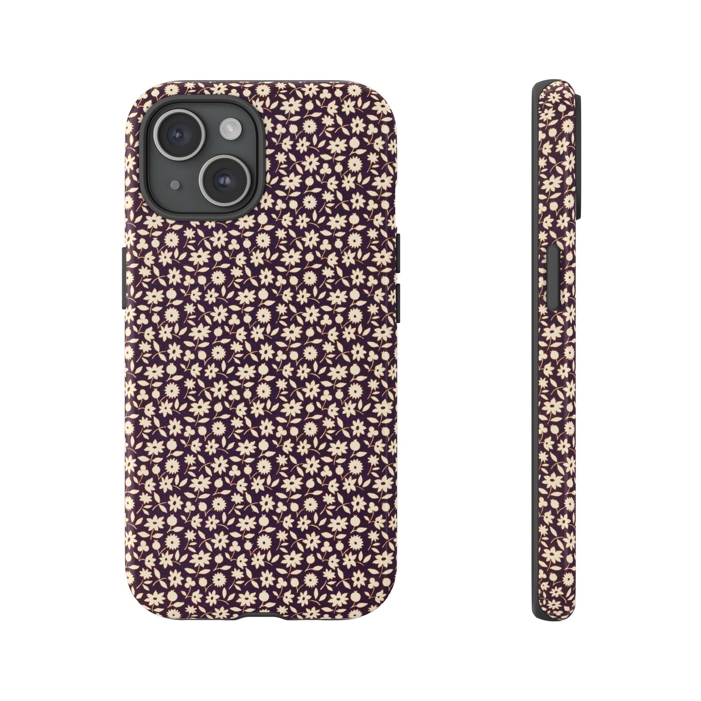 Coffee and Cream Vintage Floral Pattern iPhone Case