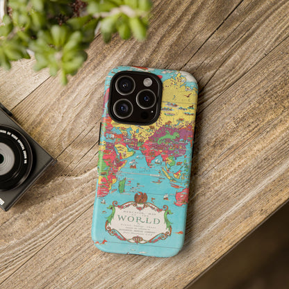 Map of the World Retro Travel iPhone Case