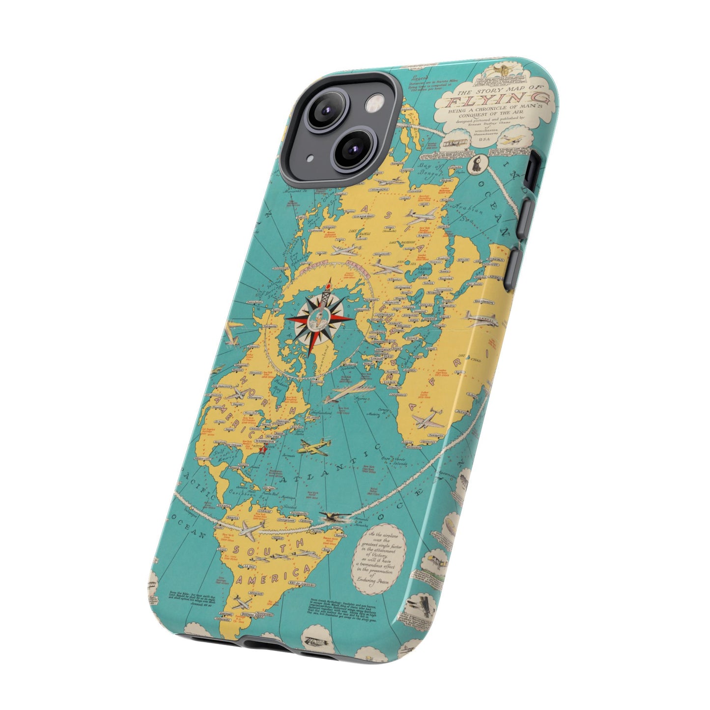 Map of Flying Retro iPhone Case