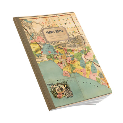 Los Angeles County Vintage Map | Softcover Travel Journal with Inside Illustrations