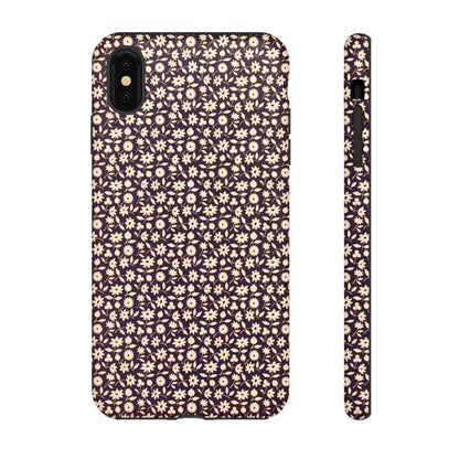 Coffee and Cream Vintage Floral Pattern iPhone Case