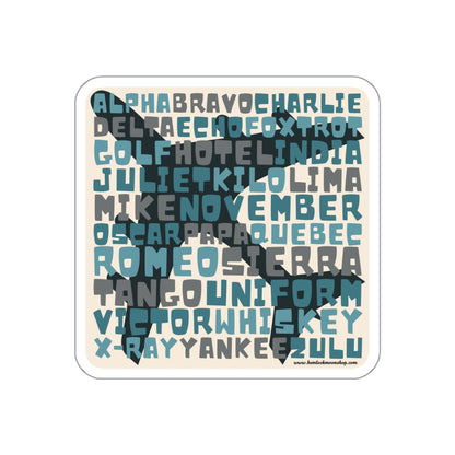 Blue Retro Aviation Alphabet Sticker :: All-Weather, Water-Resistant Vinyl (5 sizes)