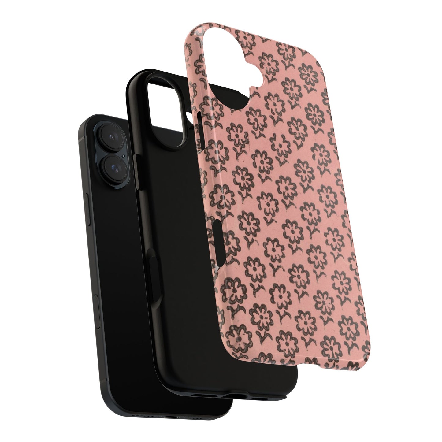 Dutch Pink & Brown Scattered Pattern Floral iPhone Case