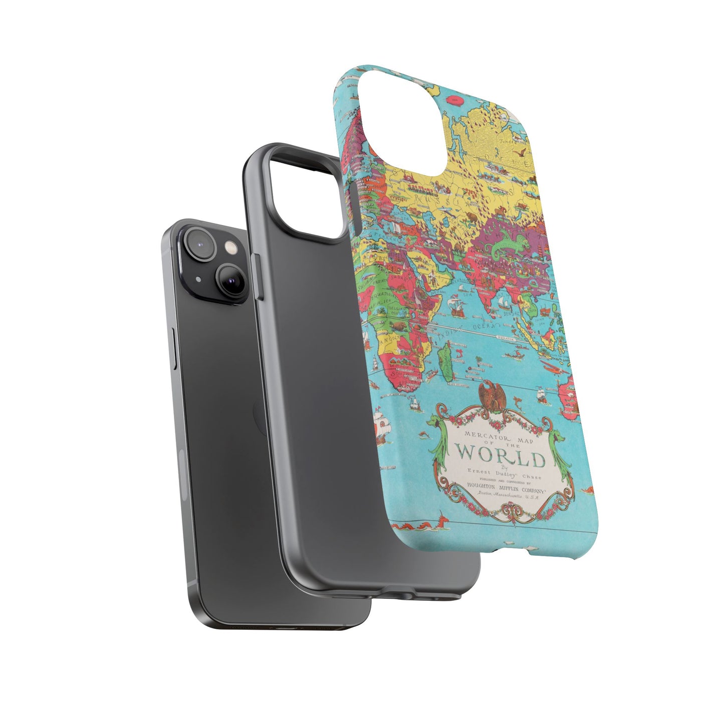 Map of the World Retro Travel iPhone Case