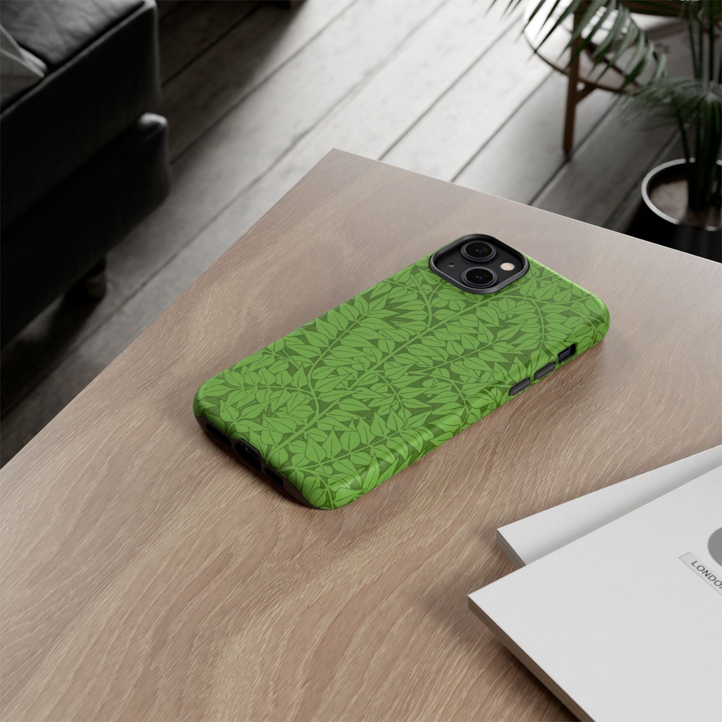 Antique Green Branch Pattern by William Morris iPhone Case