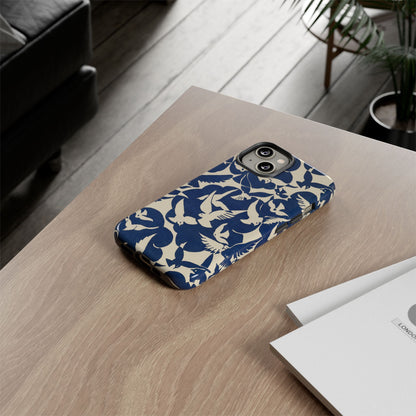 Blue Sky Birds Flying Retro iPhone Case