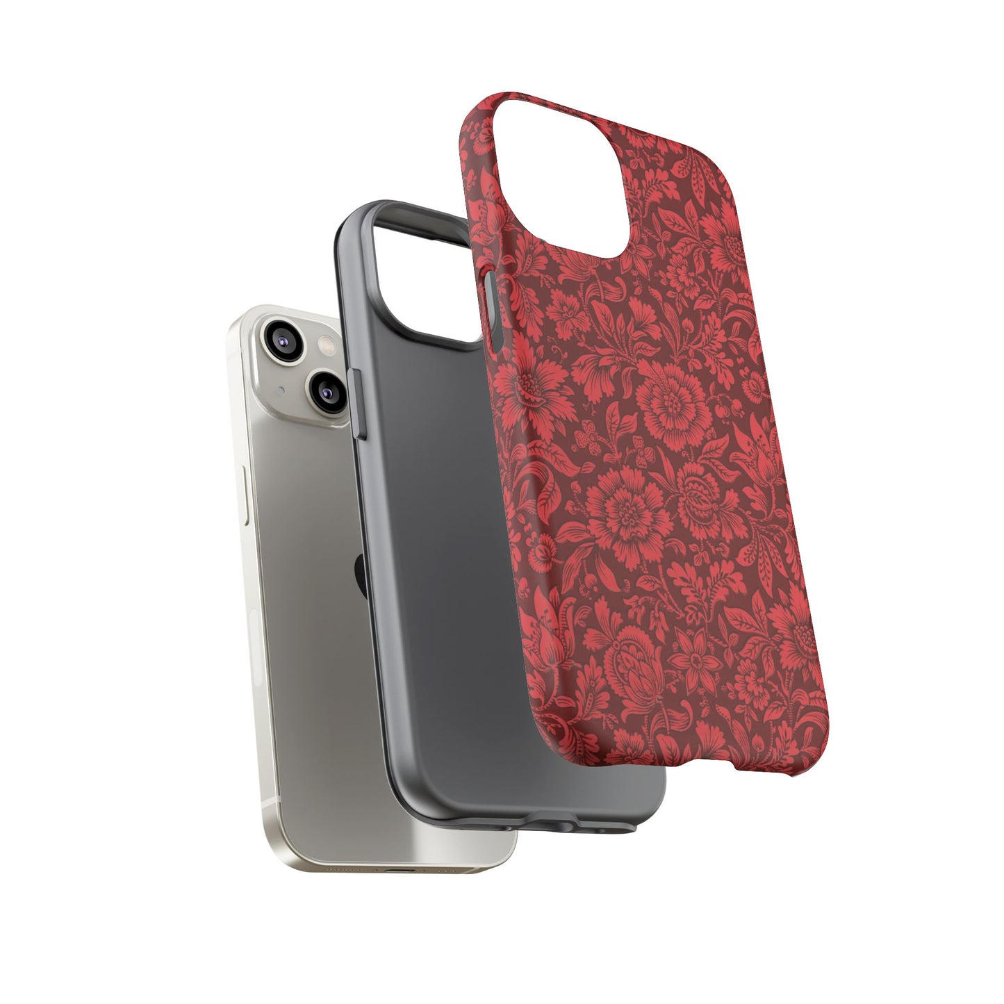 Vintage Crimson Floral Botanical iPhone Case