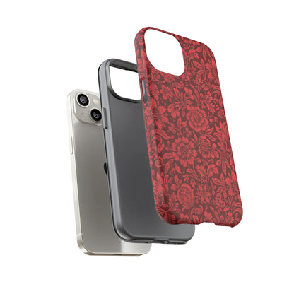 Vintage Crimson Floral Botanical iPhone Case