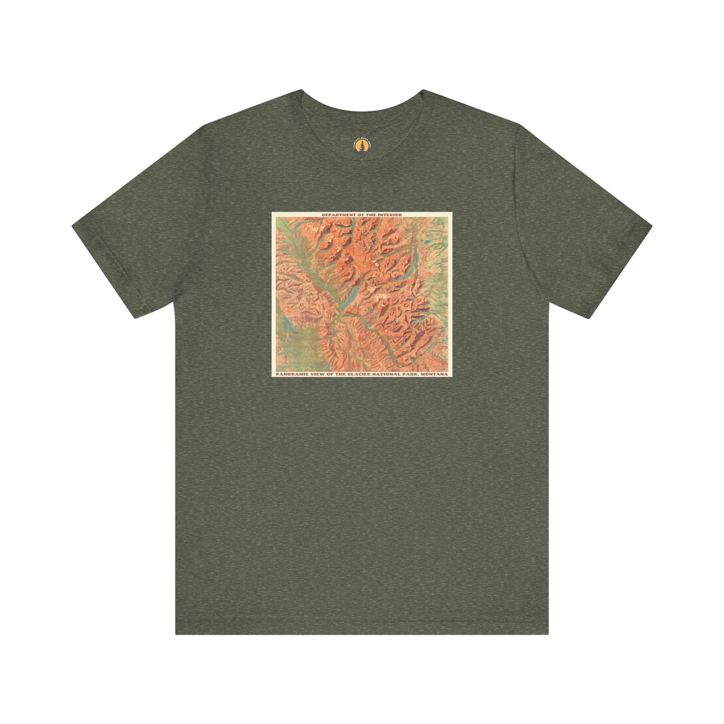 Glacier National Park Vintage Map Tee