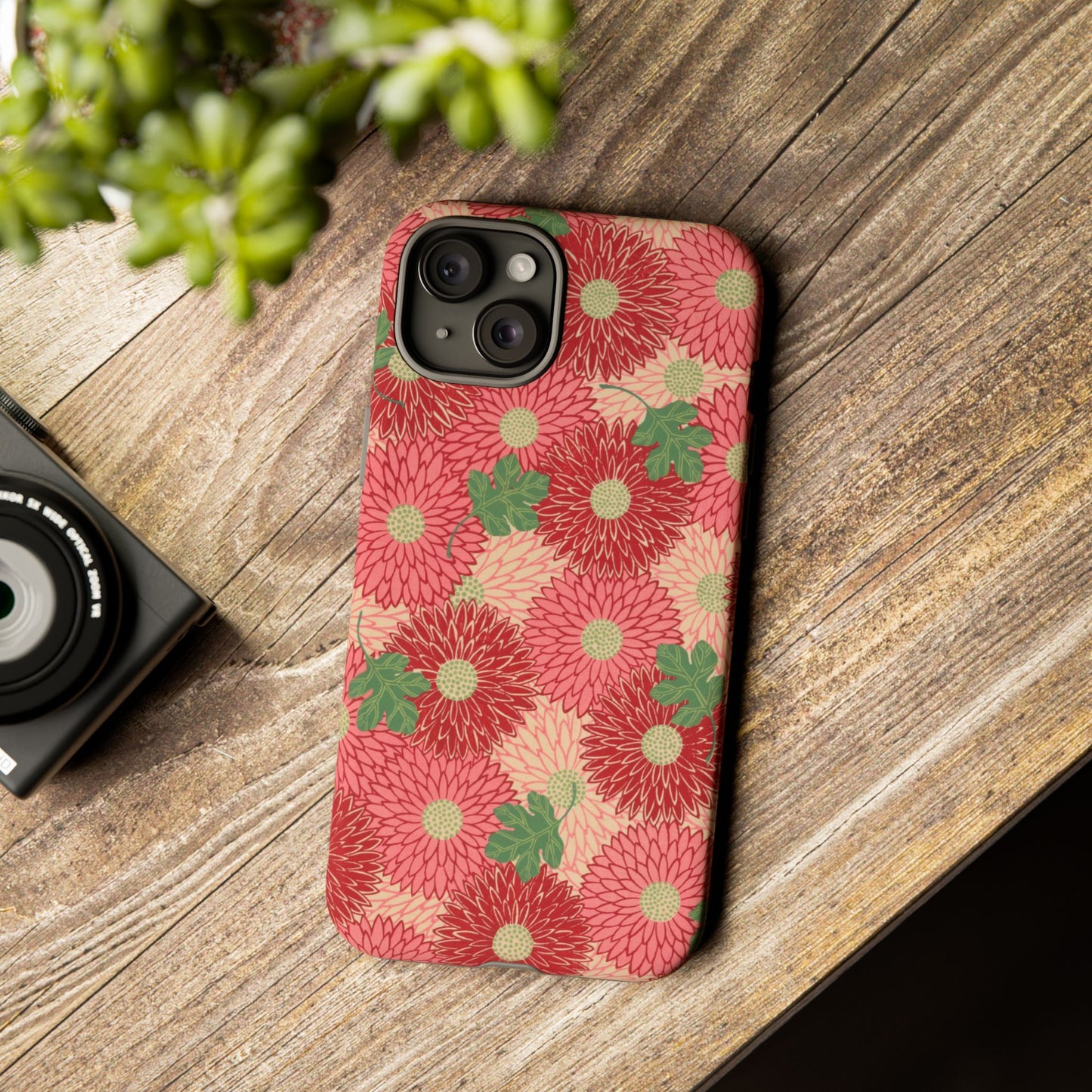 Pink Chrysanthemums Vintage iPhone Case