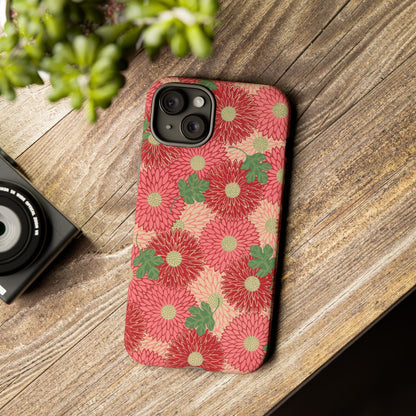 Pink Chrysanthemums Vintage iPhone Case