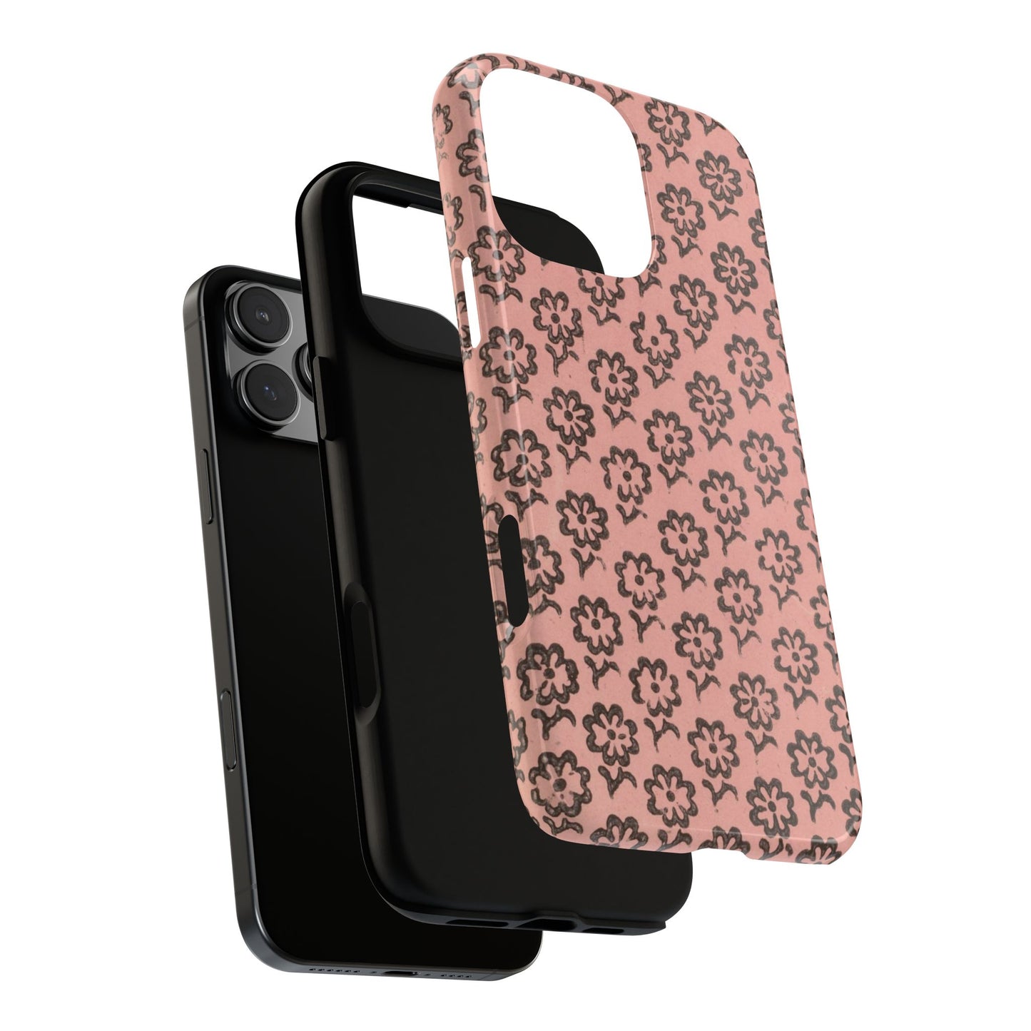 Dutch Pink & Brown Scattered Pattern Floral iPhone Case