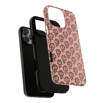 Dutch Pink & Brown Scattered Pattern Floral iPhone Case