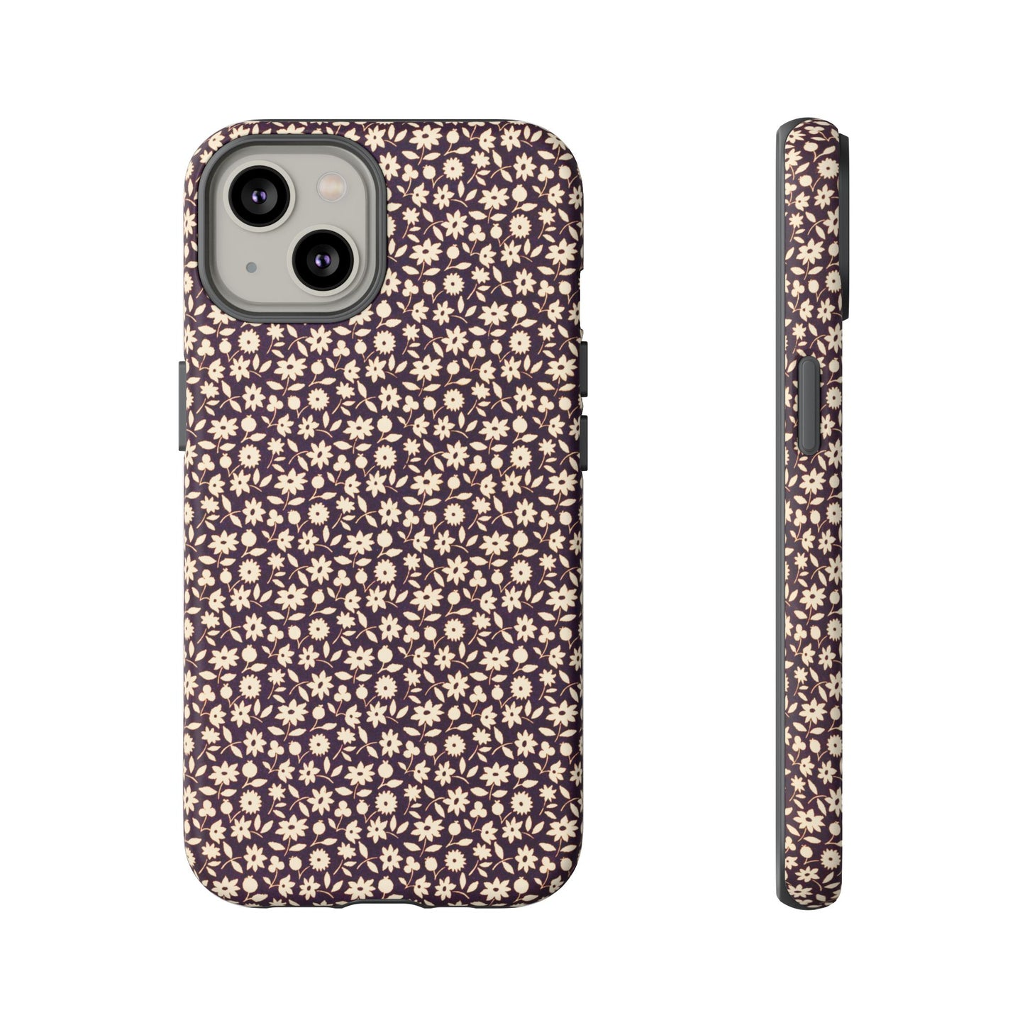 Coffee and Cream Vintage Floral Pattern iPhone Case