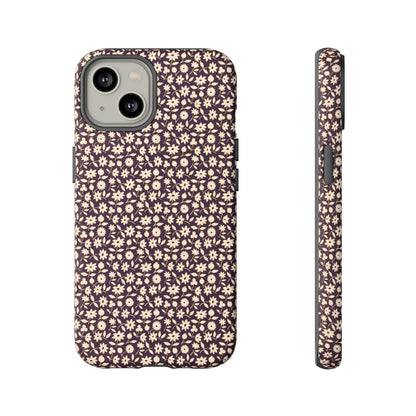 Coffee and Cream Vintage Floral Pattern iPhone Case