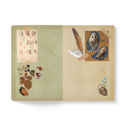 Owl & Moon Vintage Field Notes | Softcover Journal with Inside Illustrations