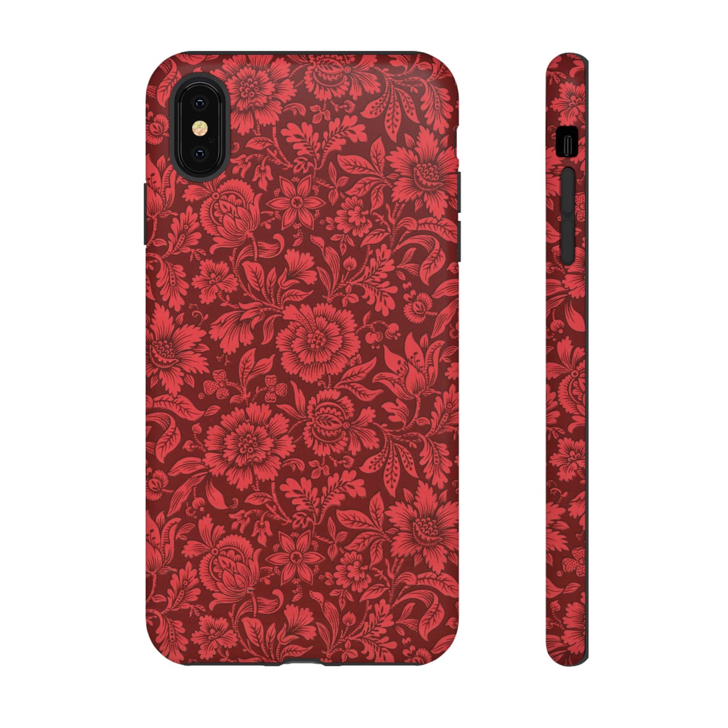 Vintage Crimson Floral Botanical iPhone Case