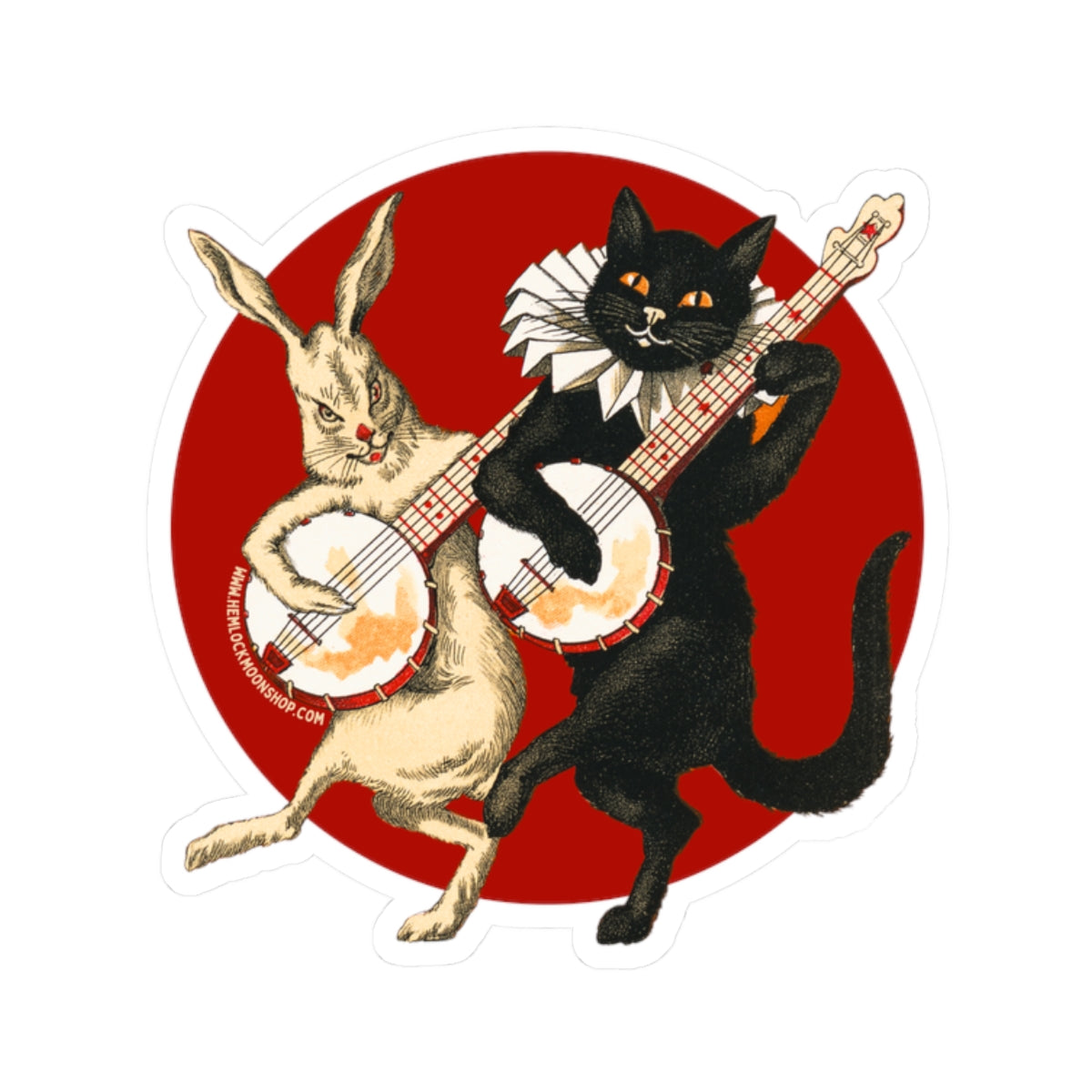 Dueling Banjos | Sinister Cat & Rabbit Stickers (4 sizes)