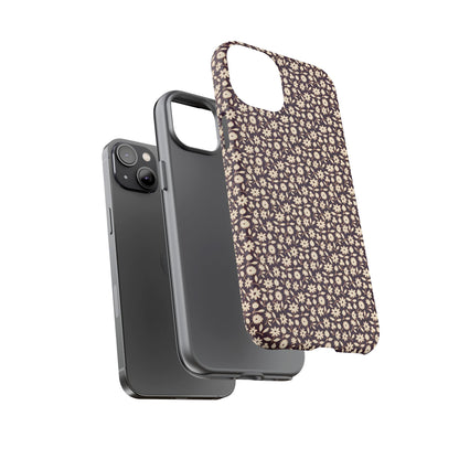 Coffee and Cream Vintage Floral Pattern iPhone Case