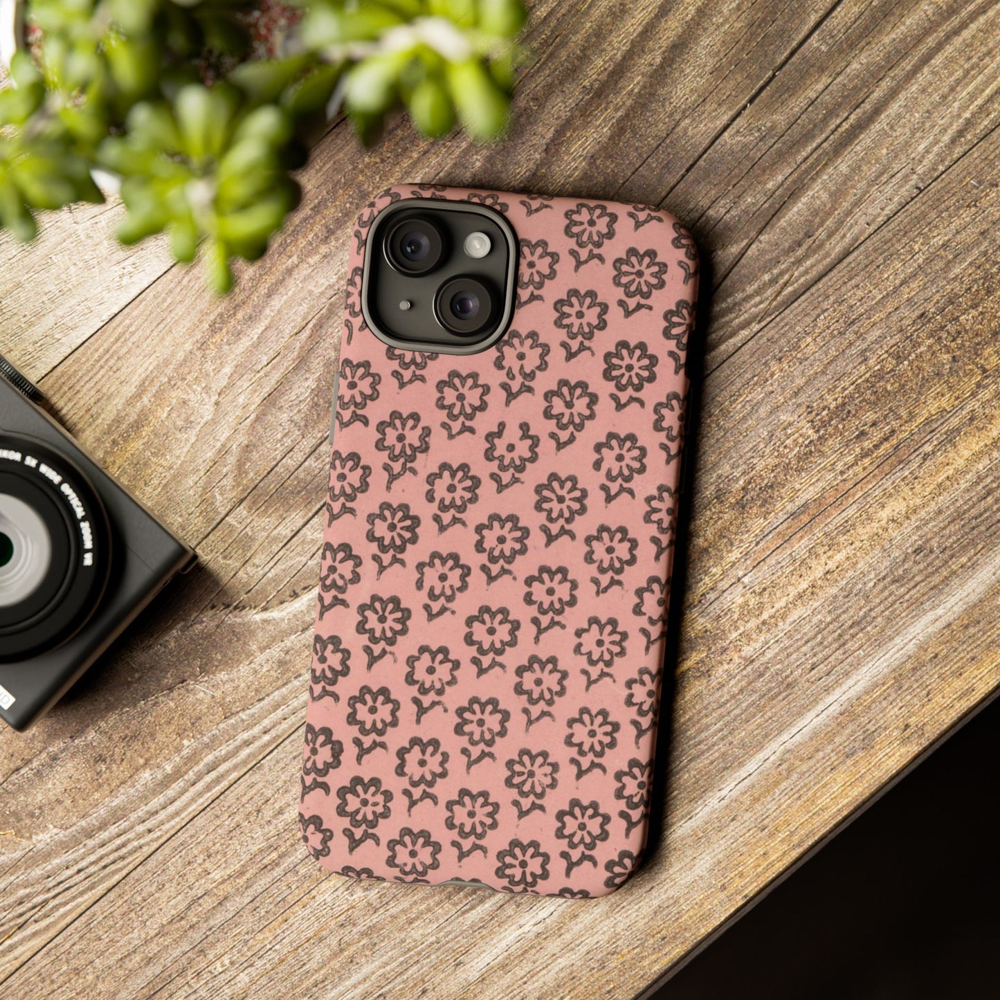 Dutch Pink & Brown Scattered Pattern Floral iPhone Case