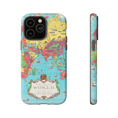 Map of the World Retro Travel iPhone Case