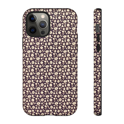 Coffee and Cream Vintage Floral Pattern iPhone Case
