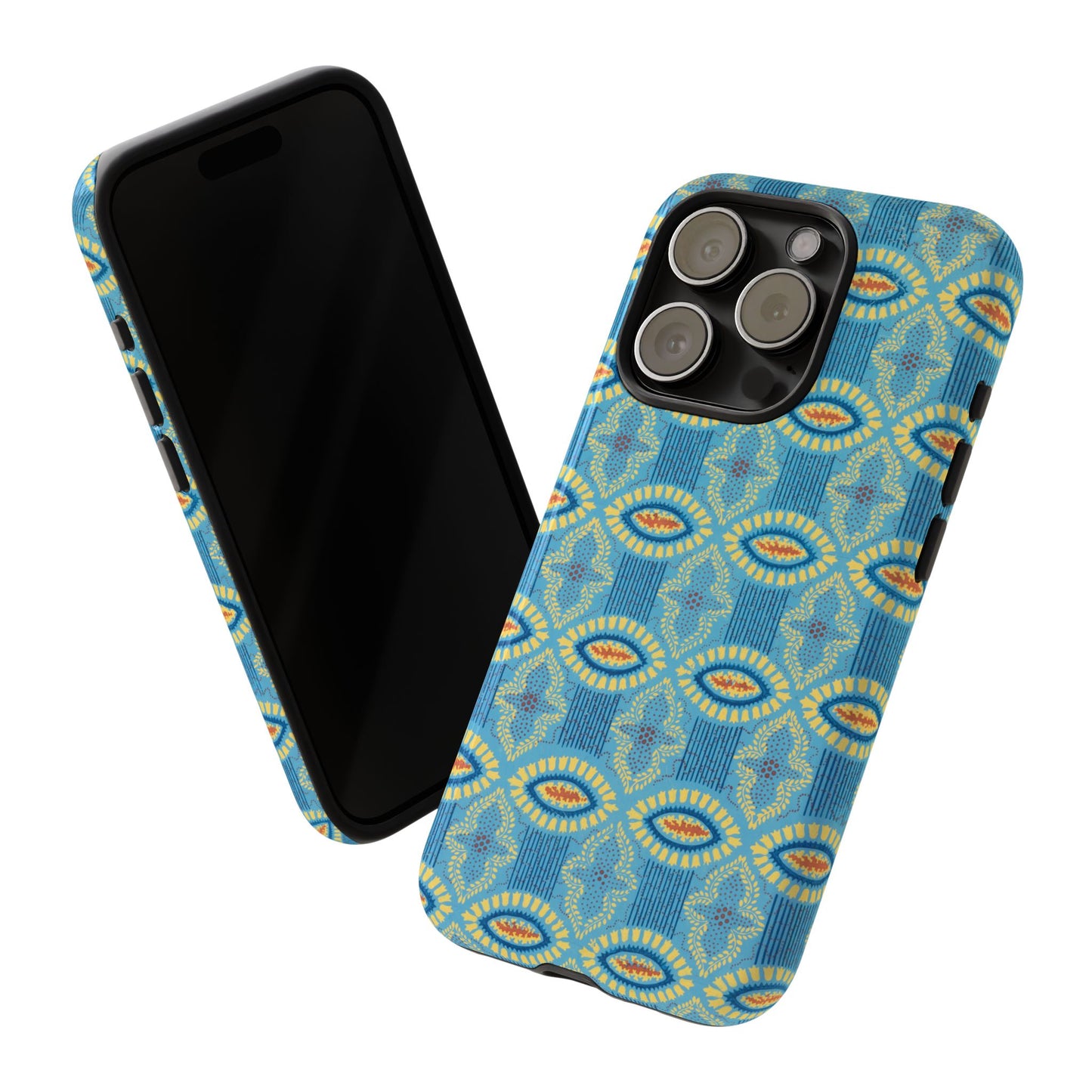 Turquoise Retro Geometric iPhone Case