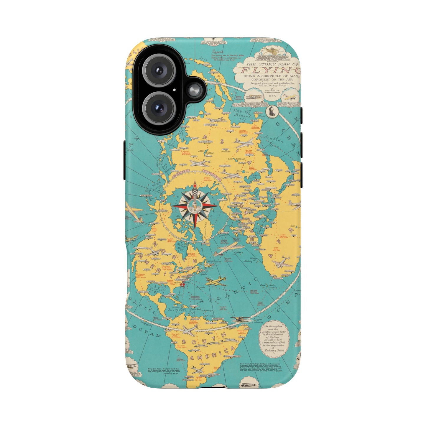 Map of Flying Retro iPhone Case