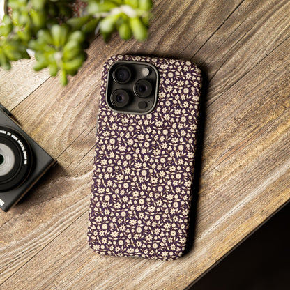 Coffee and Cream Vintage Floral Pattern iPhone Case