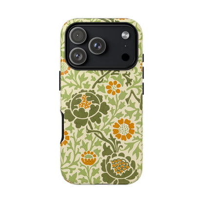 Olive & Orange Vintage Botanical iPhone Case