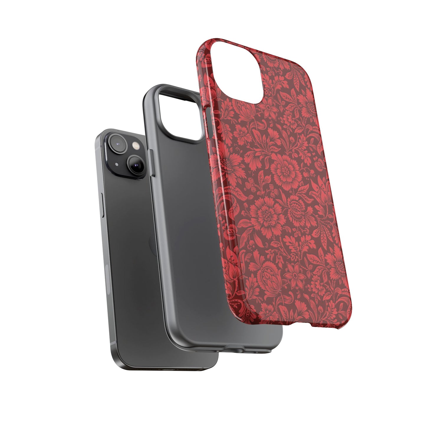 Vintage Crimson Floral Botanical iPhone Case