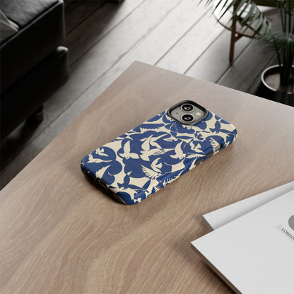 Blue Sky Birds Flying Retro iPhone Case