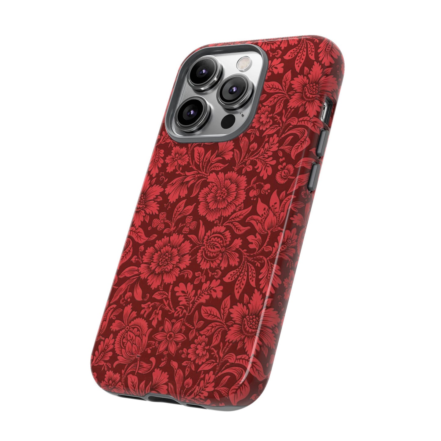 Vintage Crimson Floral Botanical iPhone Case