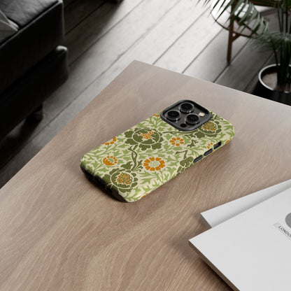 Olive & Orange Vintage Botanical iPhone Case