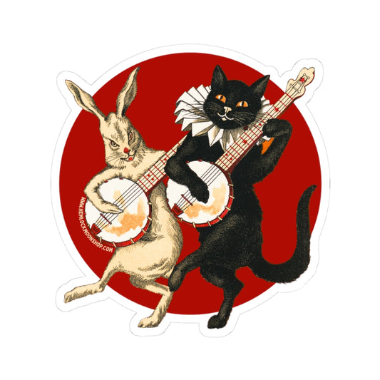 Dueling Banjos | Sinister Cat & Rabbit Stickers (4 sizes)