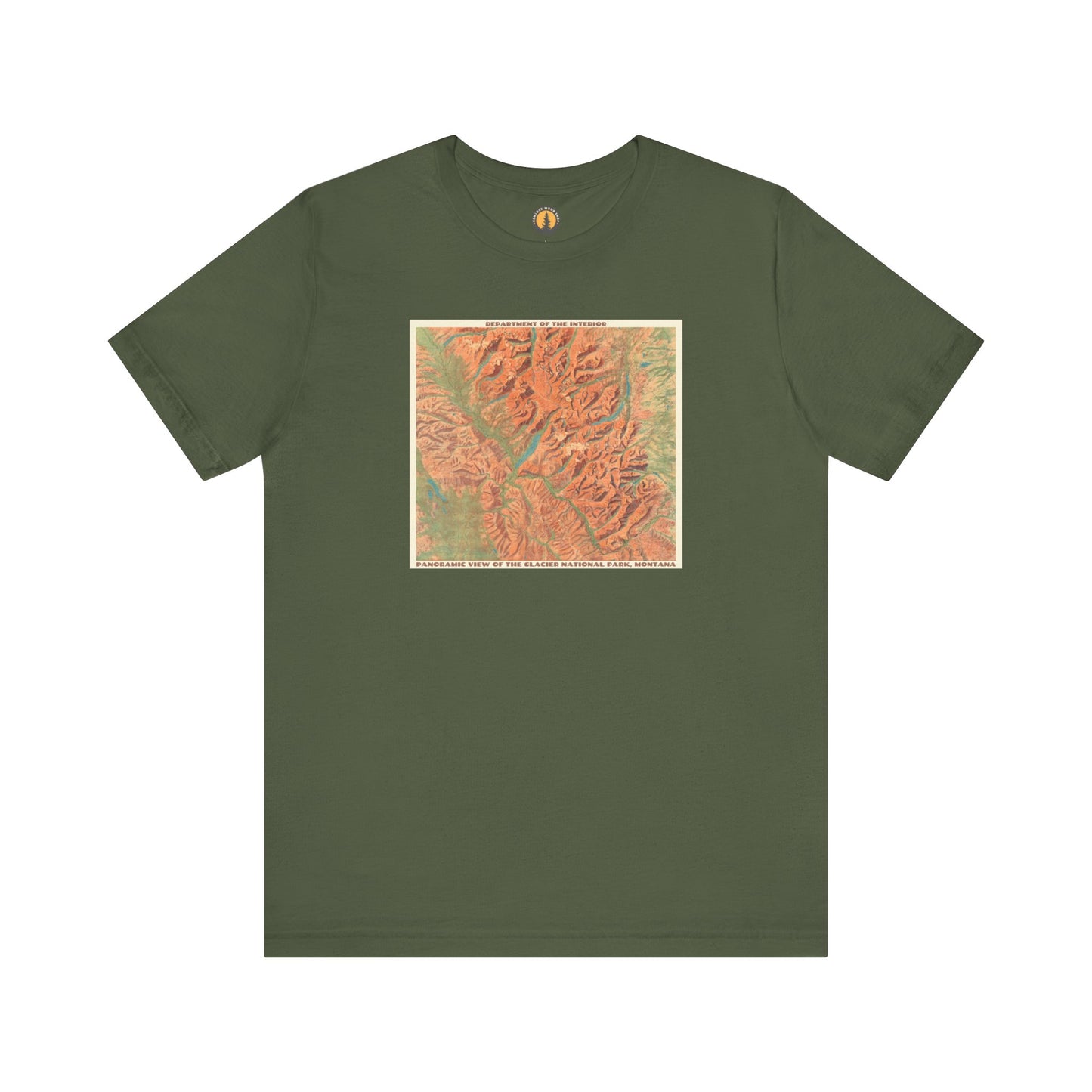 Glacier National Park Vintage Map Tee