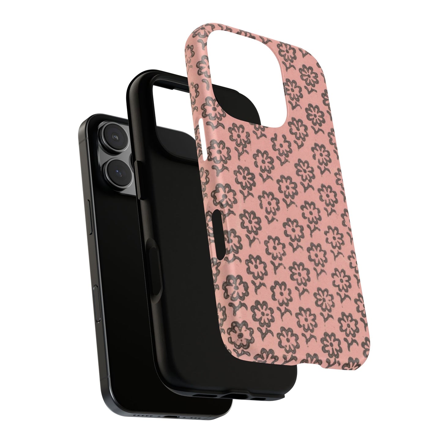 Dutch Pink & Brown Scattered Pattern Floral iPhone Case