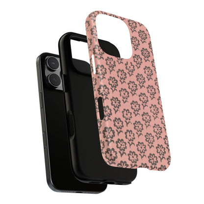 Dutch Pink & Brown Scattered Pattern Floral iPhone Case