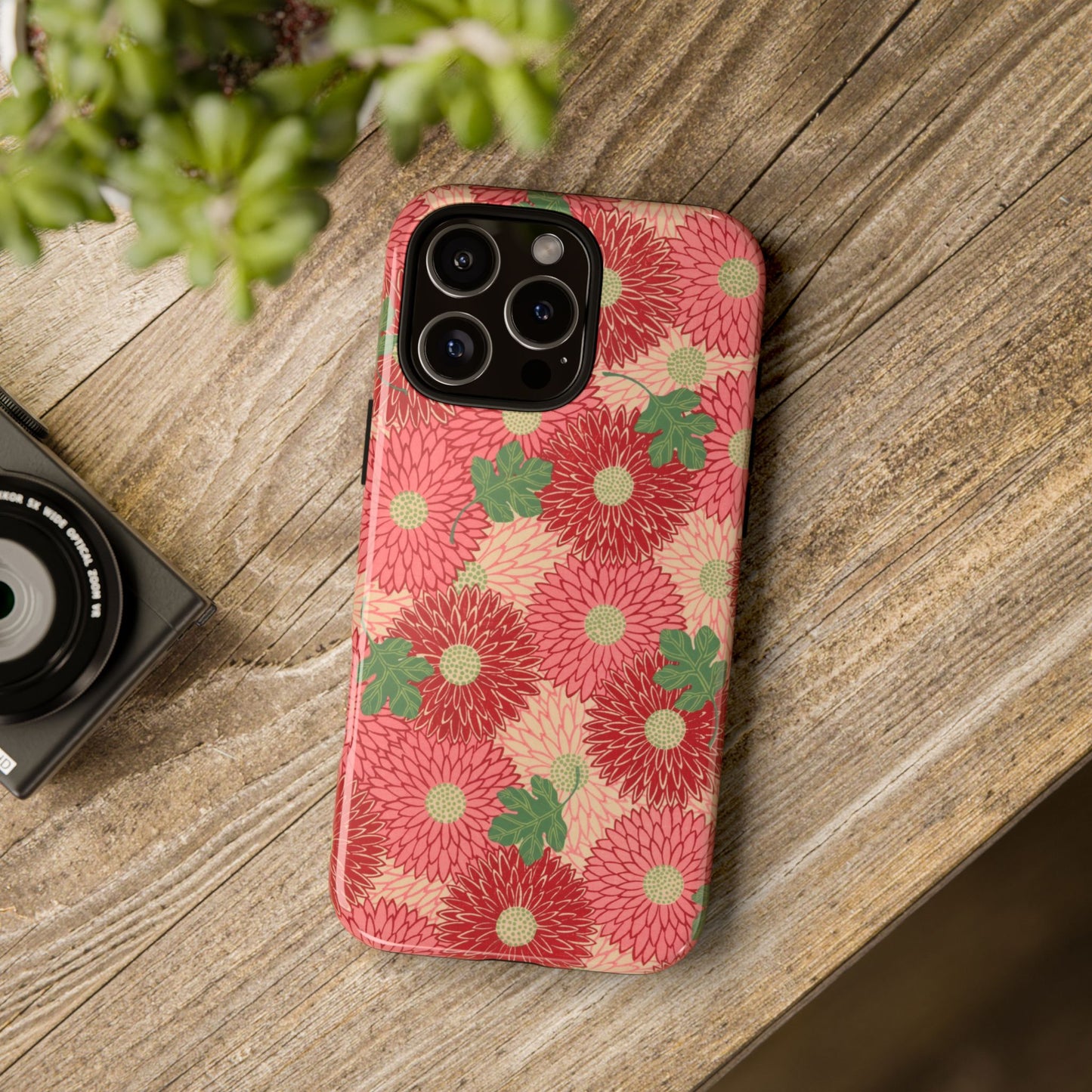 Pink Chrysanthemums Vintage iPhone Case