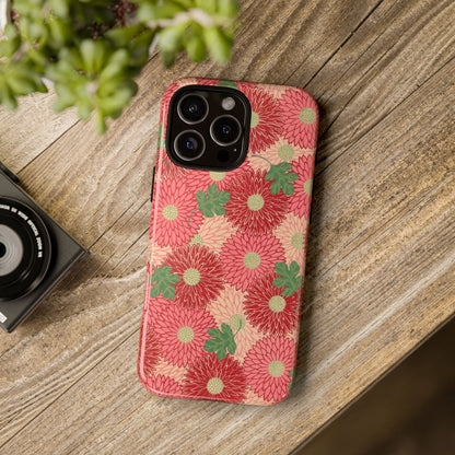 Pink Chrysanthemums Vintage iPhone Case