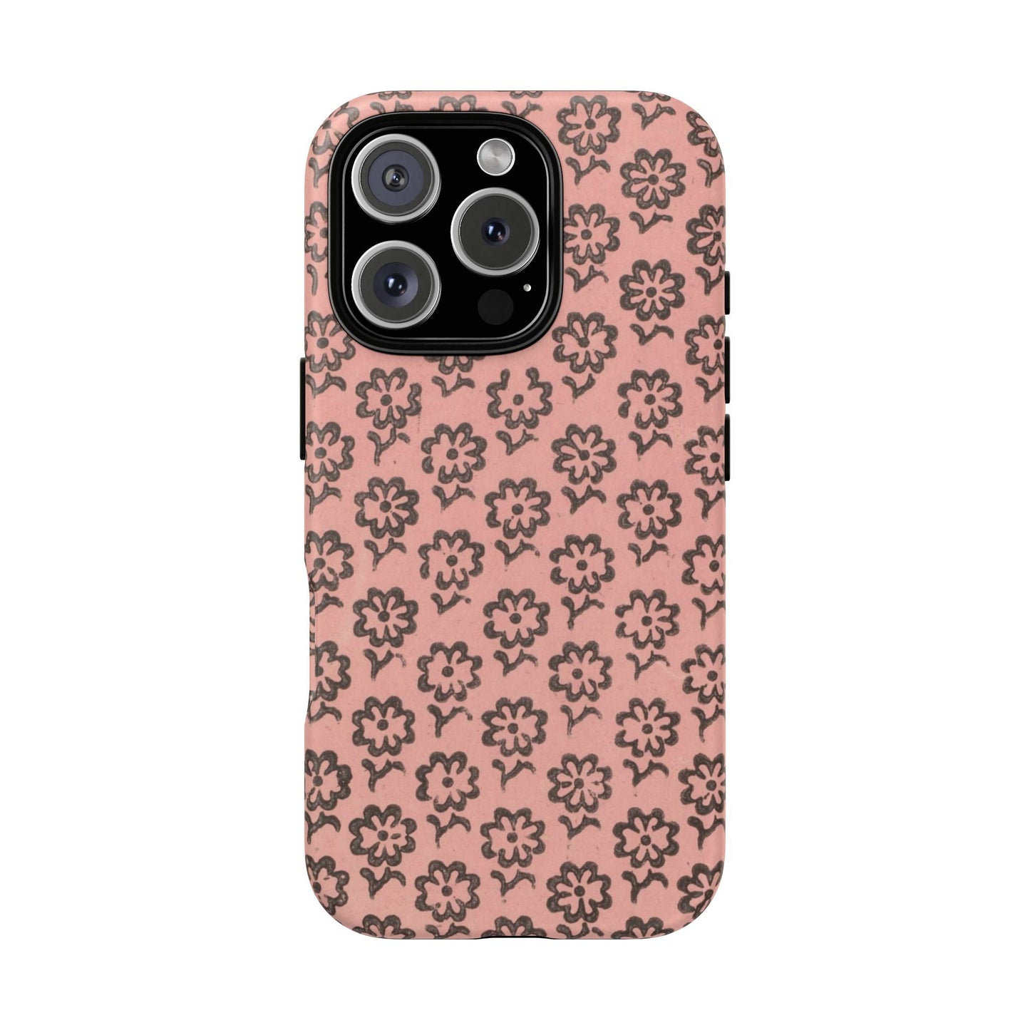 Dutch Pink & Brown Scattered Pattern Floral iPhone Case