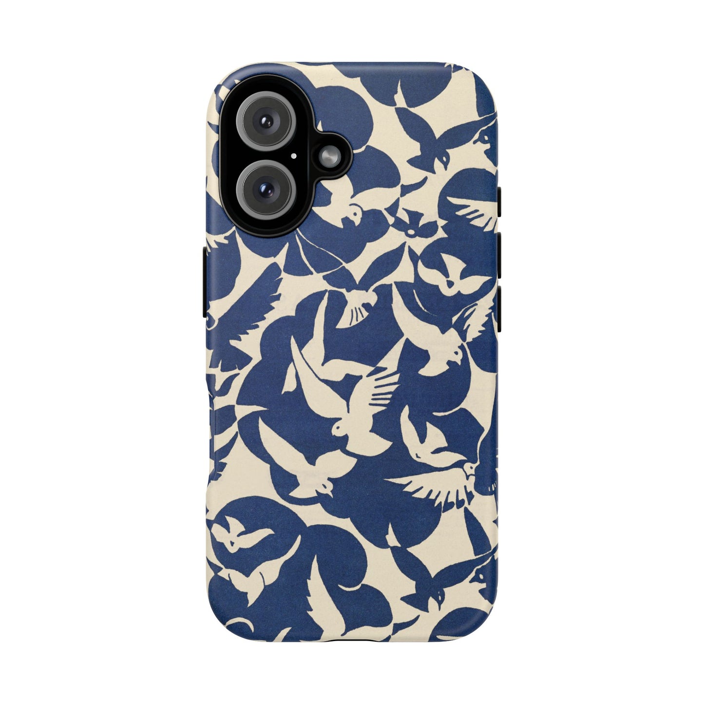 Blue Sky Birds Flying Retro iPhone Case